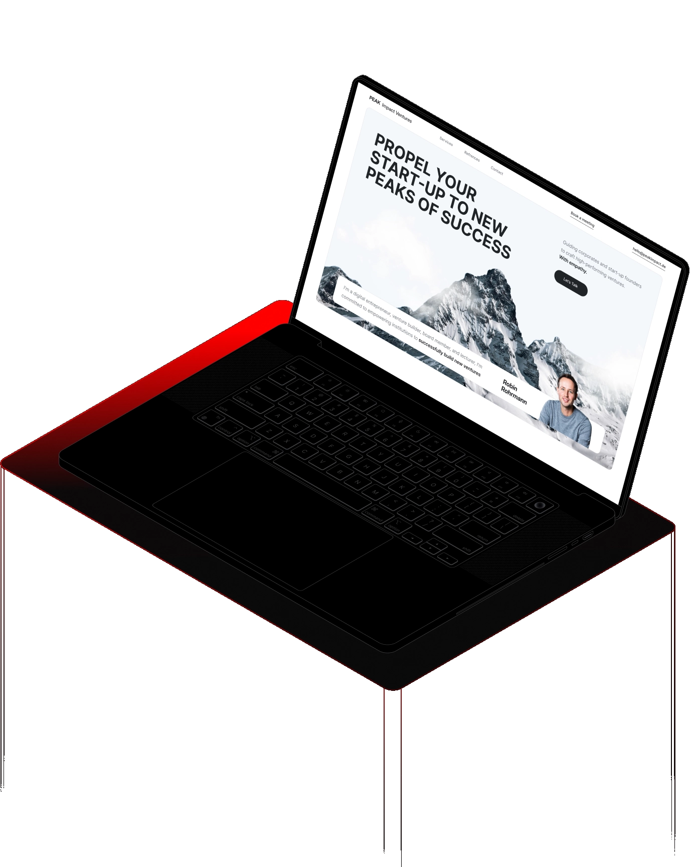 Outbond website on a laptop